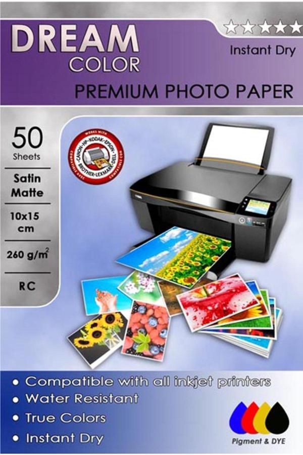 Dream Color Epson Yazıcılar Için Fotoğraf Kağıdı Satin Mat 260 Gr 10X15 50 Yaprak - Image 1