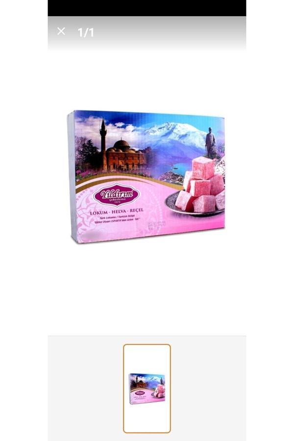Yıldırım Şekerleme 750Gr Muska Şeklinde Güllü Lokum - Image 1