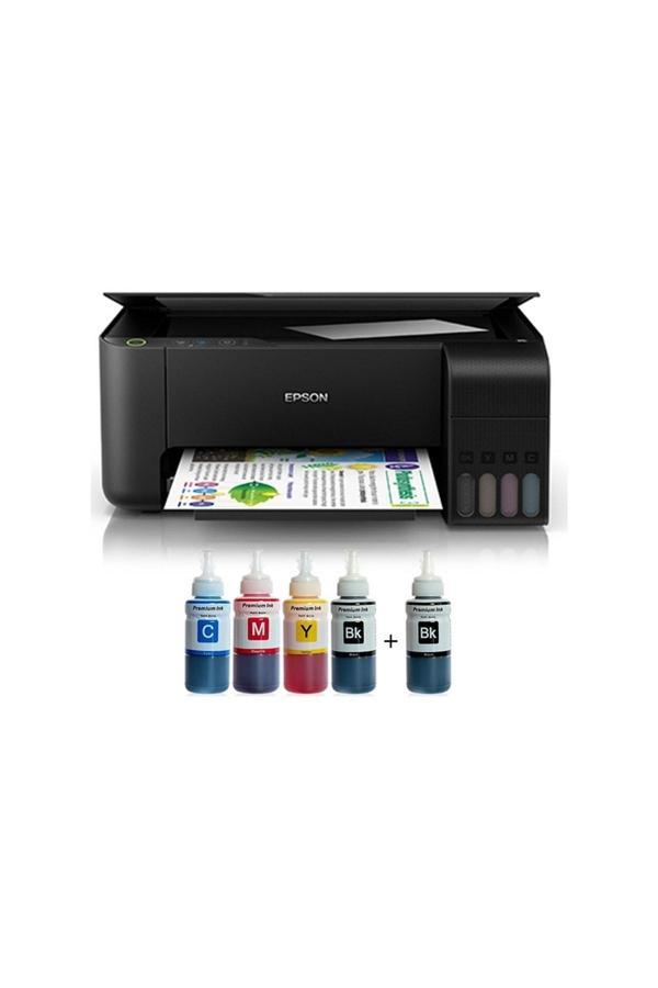 Epson Tanklı L3210 Photoink Mürekkepli Yazıcı 4 Renk Bitmeyen Kartuşlu (1 Siyah Mürekkep ) - Image 1