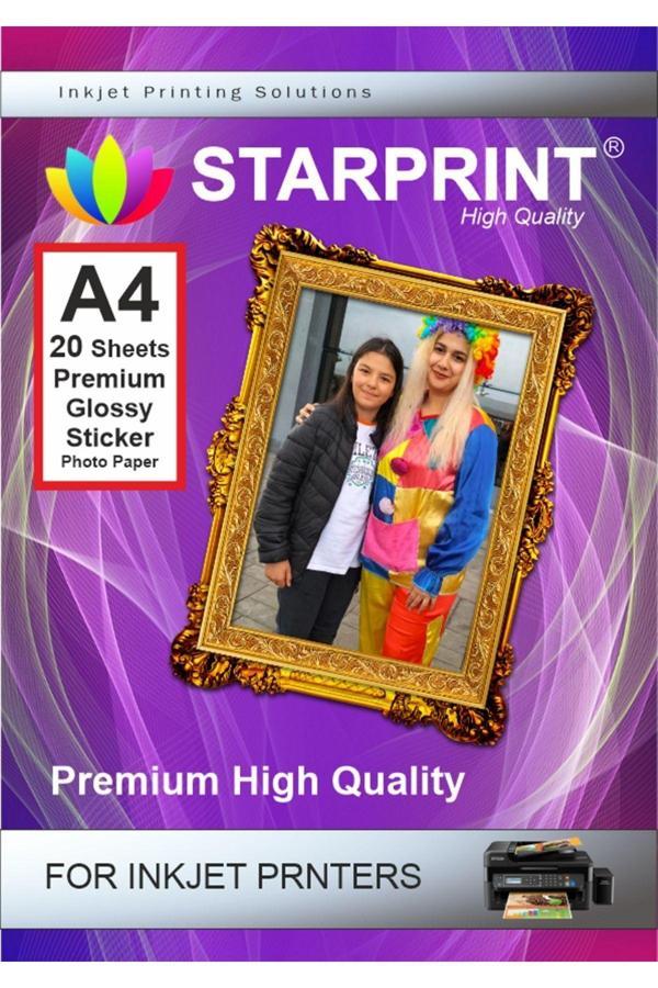 Starprint Epson L3251 Yapışkanlı Sticker Fotoğraf Kağıdı 200 Gr A4 20 Yaprak - Image 1