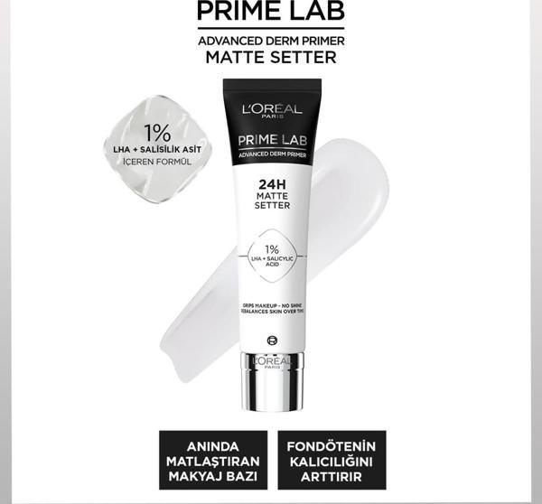 L'Oréal Paris Prime Lab Matte Setter Matlaştırıcı Makyaj Bazı - Image 1
