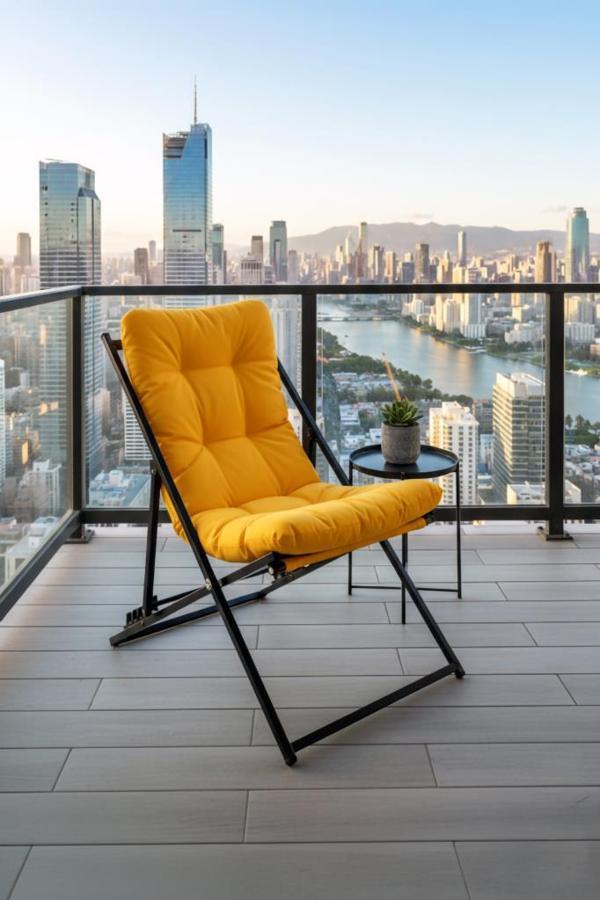 Napper Katlanabilir Sarı Şezlong - Su Geçirmez Kumaş, Metal İskelet, Balkon ve Bahçe Sandalyesi  - Image 1