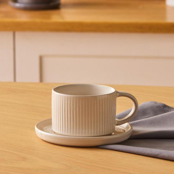 Karaca Massimo Kahve Fincanı ve Tabağı Krem 90 ml - Image 1