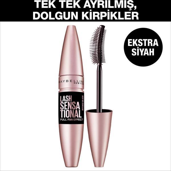 Maybelline New York Lash Sensational Yelpaze Etkili Intense Black Maskara - Ekstra Siyah - Image 1