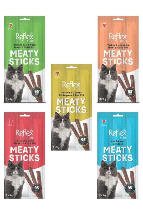 Meaty Sticks Karışık Kedi Ödül Maması Seti 3x5gr 5'li Paket - Image 1