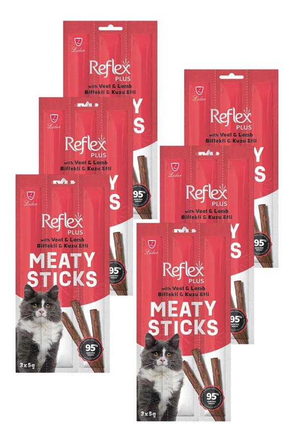Meaty Sticks Biftekli ve Kuzu Etli Kedi Ödül Çubuğu 3x5gr Altılı Paket - Image 1
