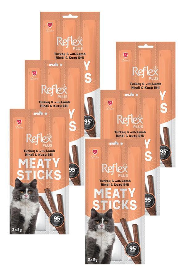 Meaty Sticks Hindi ve Kuzu Etli Kedi Ödül Çubuğu 3x5gr Altılı Paket - Image 1