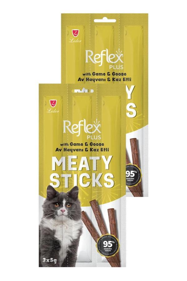 Meaty Sticks Av Hayvanı ve Kaz Etli Kedi Ödül Çubuğu 3x5gr İkili Paket - Image 1
