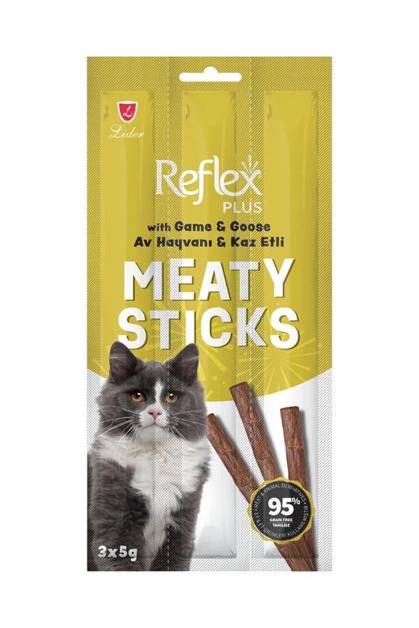 Meaty Sticks Av Hayvanı ve Kaz Etli Kedi Ödül Çubuğu 3x5gr Otuzbeş Paket - Image 1