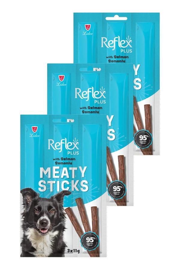 Meaty Sticks Somonlu Köpek Ödül Çubuğu 3x11gr Üçlü Paket - Image 1