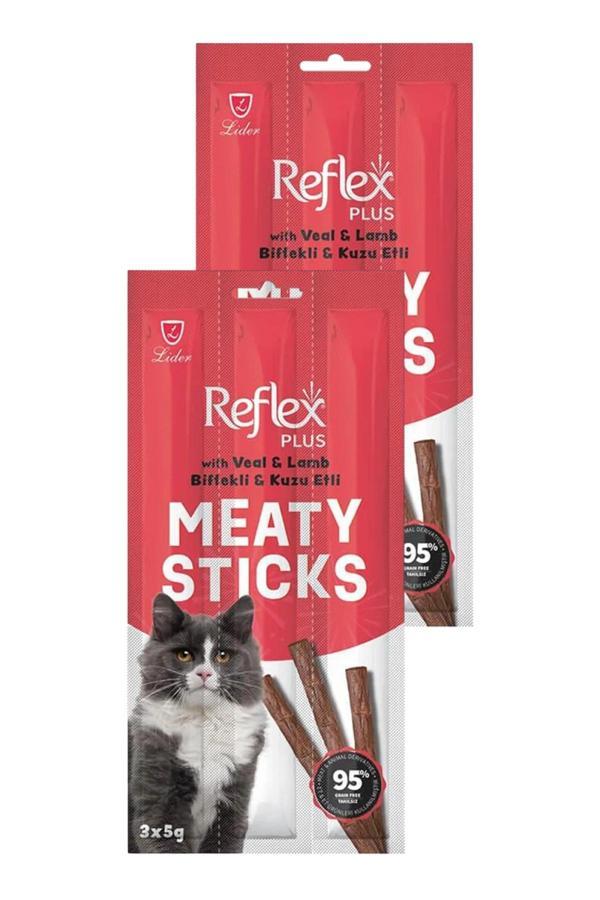 Meaty Sticks Biftekli ve Kuzu Etli Kedi Ödül Çubuğu 3x5gr İkili Paket - Image 1