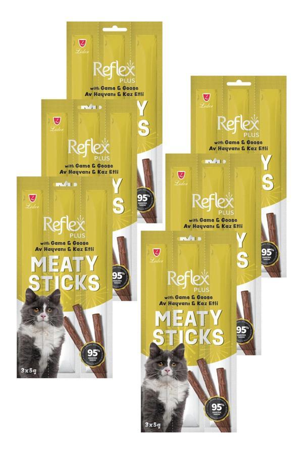Meaty Sticks Av Hayvanı ve Kaz Etli Kedi Ödül Çubuğu 3x5gr Altılı Paket - Image 1