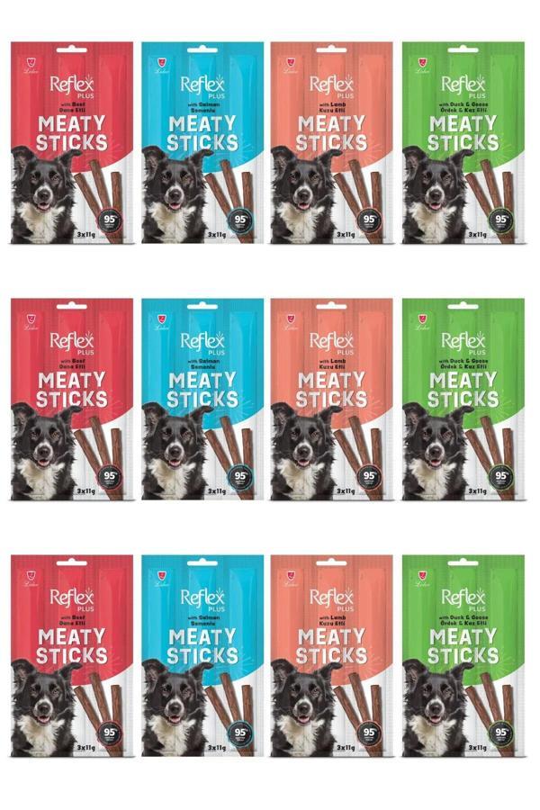 Meaty Sticks 4 Çeşit Karma Köpek Ödül Maması Seti 3x11gr 12 Paket - Image 1