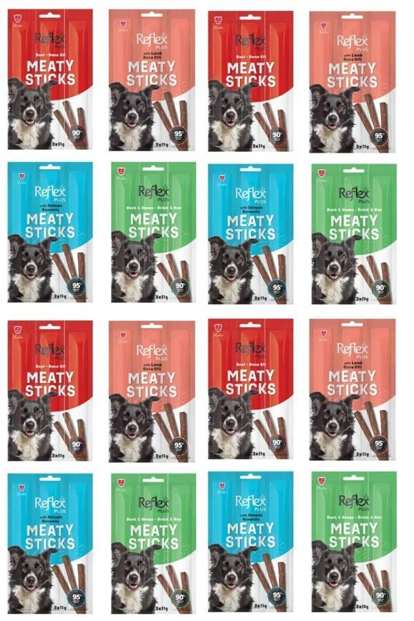 Meaty Sticks 4 Çeşit Karma Köpek Ödül Maması Seti 3x11gr 16'lı Paket - Image 1