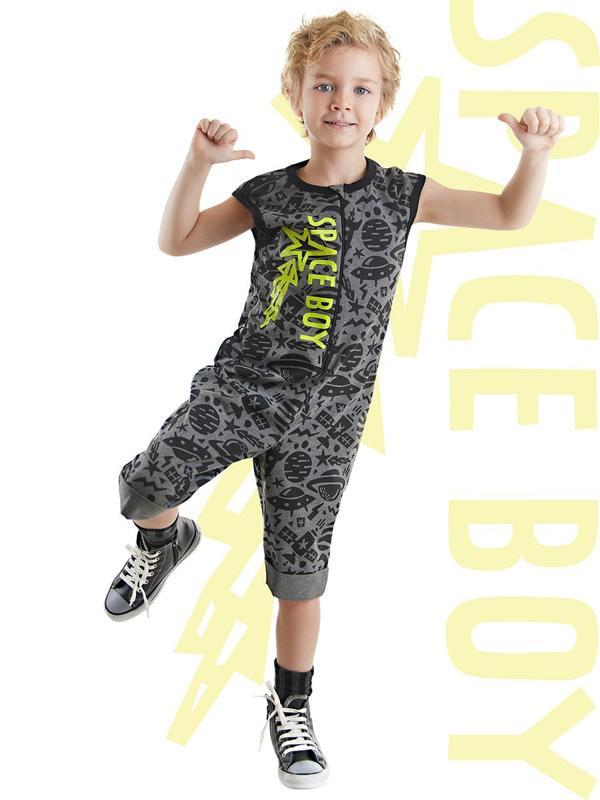 Uzay Roket Erkek Çocuk Gri Tulum - Image 1