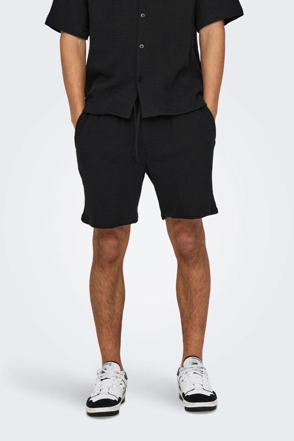 Only & Sons Onstel-Pas 0158 Shorts Siyah Erkek Şort - Image 1