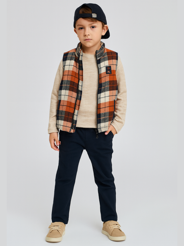 3'lü Takım Erkek Çocuk Yelek & Pantolon & Sweatshirt Takım - Image 1