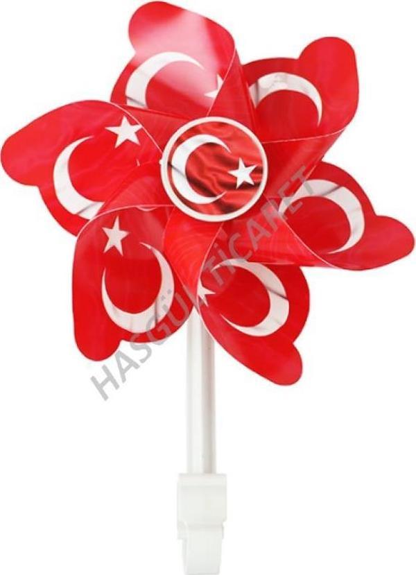 Hsgl Bisiklet Kırmızı Beyaz Ayyıldızlı Rüzgar gülü Bisiklet Aksesuar - Image 1