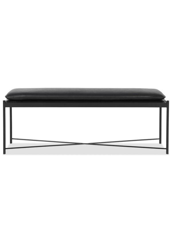 Essa Modern Deri Döşemeli Metal Ayaklı Bench - Image 1