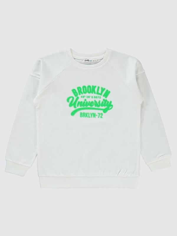 Civil Boys Brokoklyn Nakışlı 6-9 Yaş Sweatshirt - Ekru6-7 Yaş - Image 1