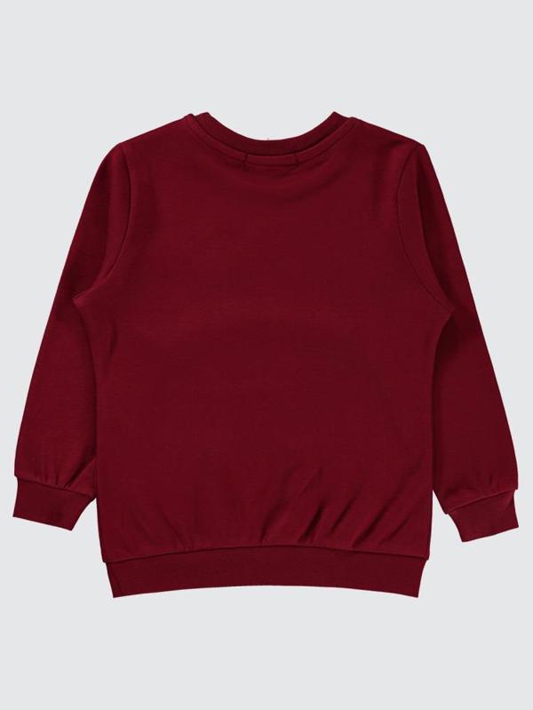 Civil Boys Happy Gülen Yüz Baskılı 2-5 Yaş Sweatshirt - Bordo2-3 Yaş - Image 1
