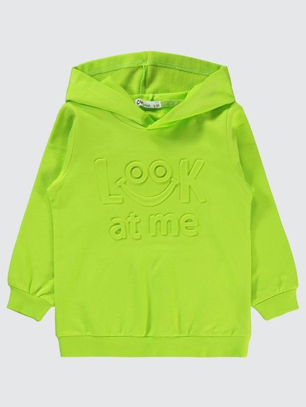 Civil Boys Look At Me Gofre Baskılı 2-5 Yaş Sweatshirt - Yeşil2-3 Yaş - Image 1