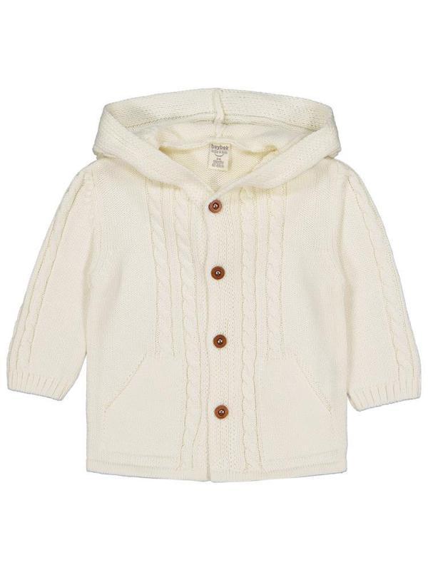 Beybek Kapşonlu Cepli 3-12 Ay Hırka - Ekru12-18 Ay - Image 1