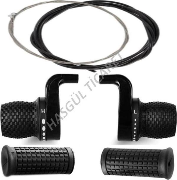 Hsgl Bisiklet Siyah  Saıguan  3x7 Noktalı vites kolu Ergonomik Bisiklet Vites Sistemleri - Image 1