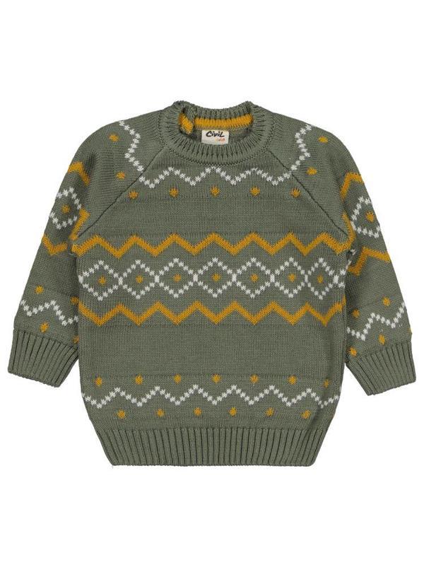 Civil Baby Nord Etnik Örğü 6-18 Ay Kazak - Haki6-9 Ay - Image 1