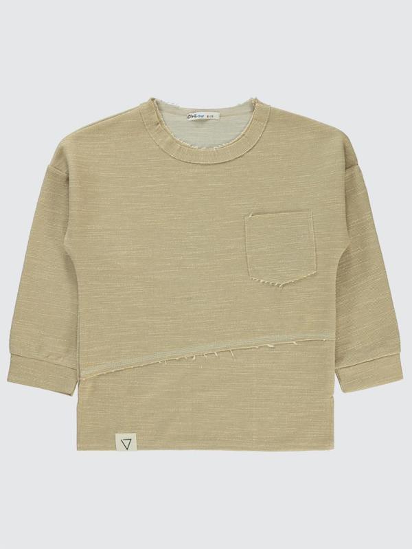Civil Boys Düz Cepli 6-9 Yaş Sweatshirt - Ekru7-8 Yaş - Image 1