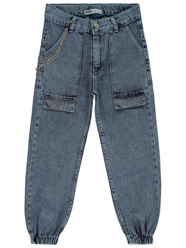 Civil Girls Torba Cepli Kapaklı 6-9 Yaş Pantolon - Mavi9-10 Yaş - Image 1