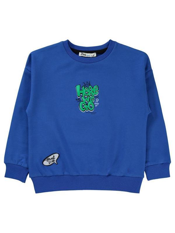 Civil Boys Here Baskılı 10-13 Yaş Sweatshirt - Mavi12-13 Yaş - Image 1