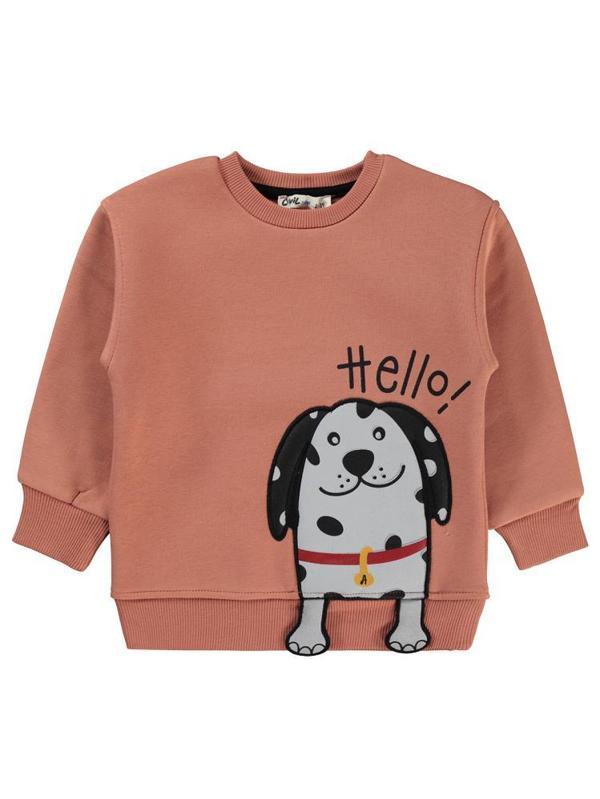 Civil Boys Hello Köpek Baskılı 2-5 Yaş Sweatshirt - Turuncu3-4 Yaş - Image 1