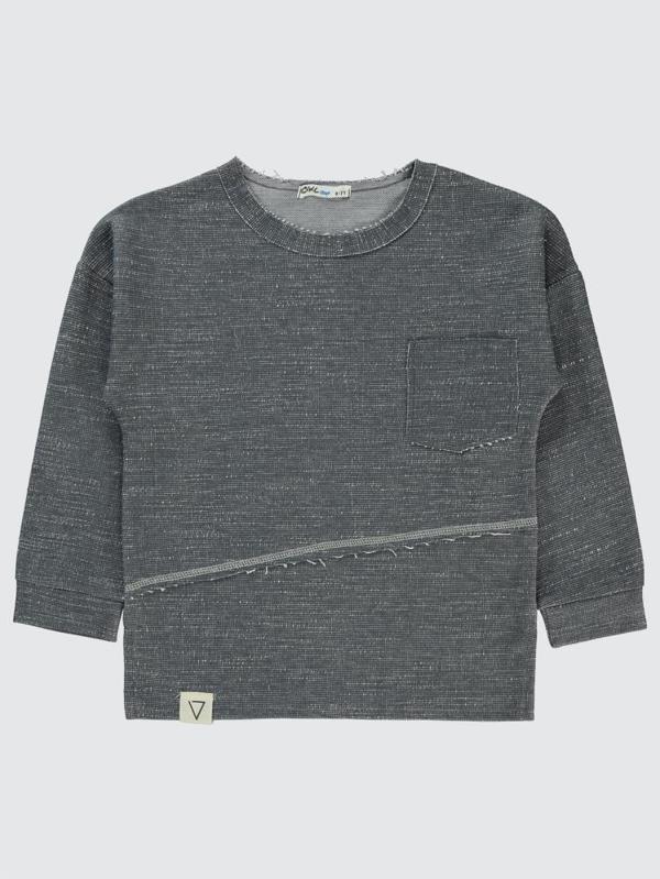 Civil Boys Düz Cepli 6-9 Yaş Sweatshirt - Gri6-7 Yaş - Image 1