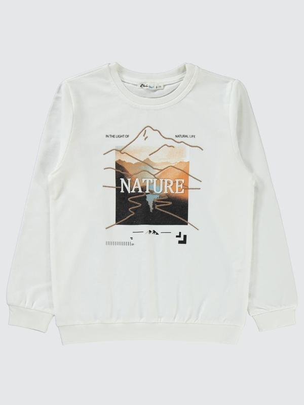 Civil Boys Nature baskılı 6-9 Yaş Sweatshirt - Ekru7-8 Yaş - Image 1