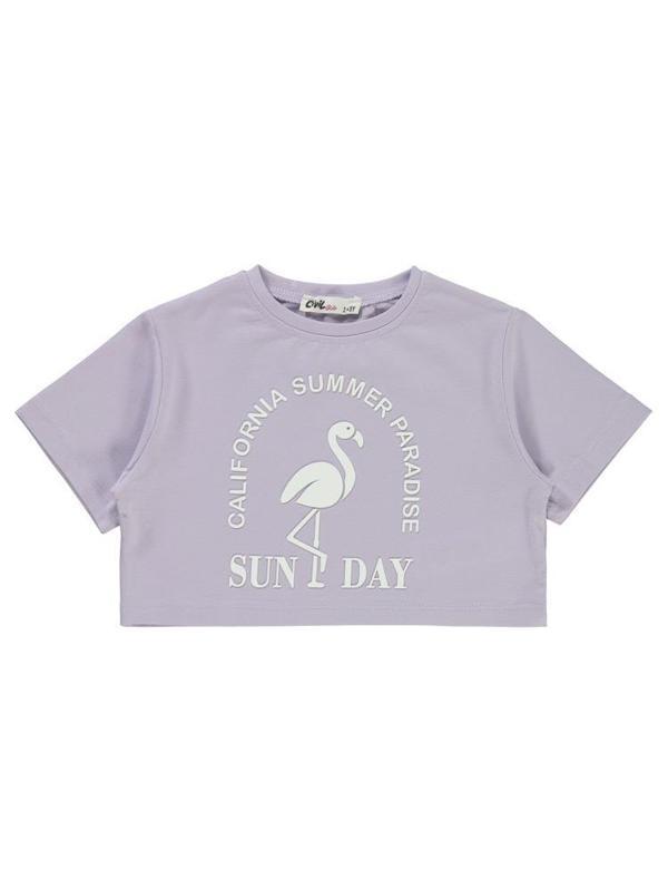 Civil Girls Flamingo Baskılı 2-5 Yaş Tişört - Lila5-6 Yaş - Image 1