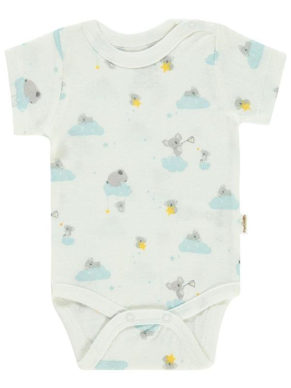 Bebetto Organic Stars and Koalas 3-12 Ay Çıtçıtlı Badi - Ekru9-12 Ay - Image 1