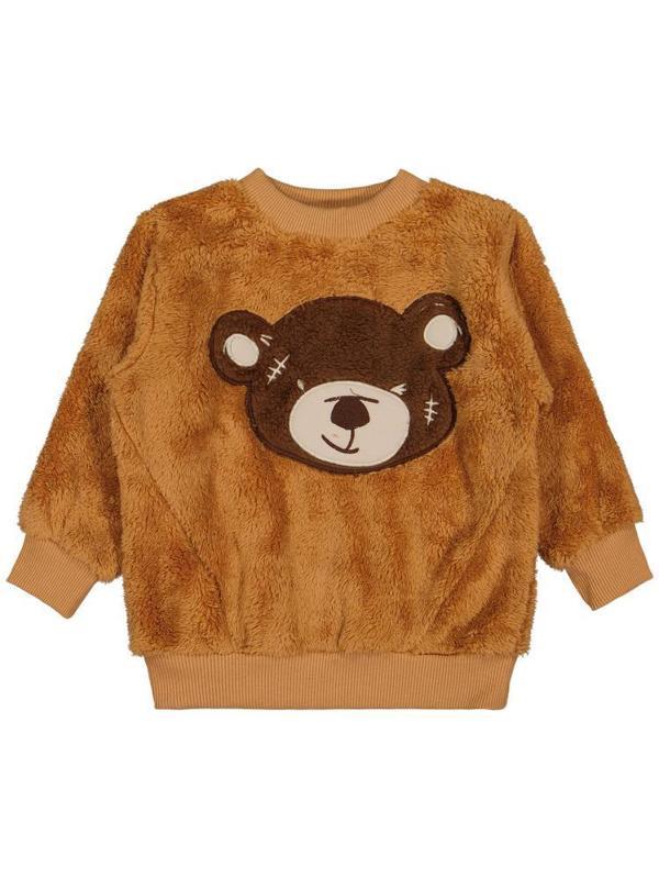 4164 Civil Boys Ayı Nakışlı 2-5 Yaş Sweatshirt - Turuncu2-3 Yaş - Image 1
