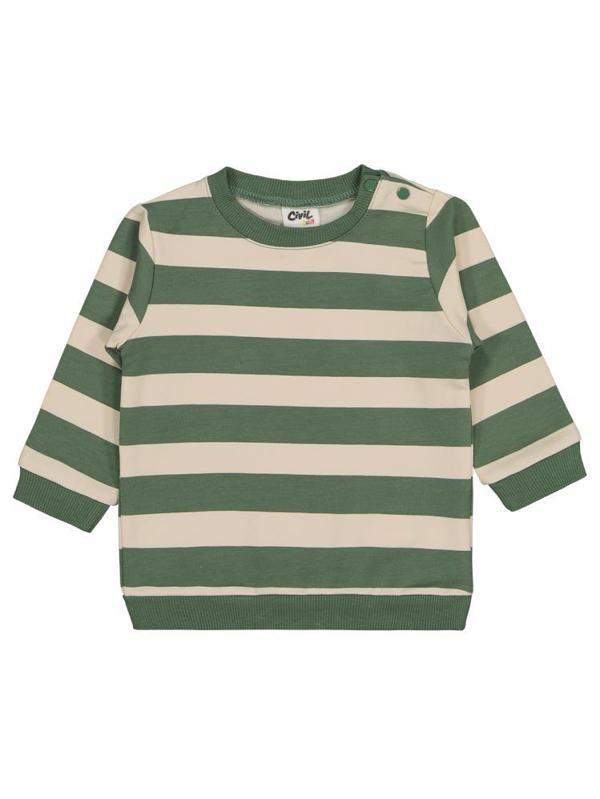 Civil Baby Kalın Çizgi Empirme 6-18 Ay Sweatshirt - Haki12-18 Ay - Image 1