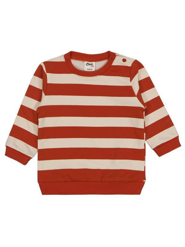 Civil Baby Kalın Çizgi Empirme 6-18 Ay Sweatshirt - Turuncu6-9 Ay - Image 1