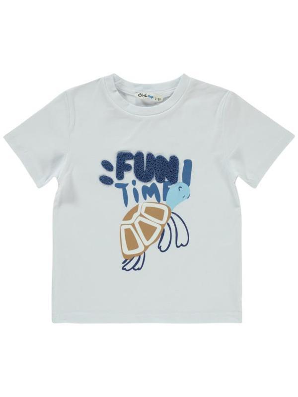 Civil Boys Fun Time Baskılı 2-5 Yaş Tişört - Beyaz2-3 Yaş - Image 1