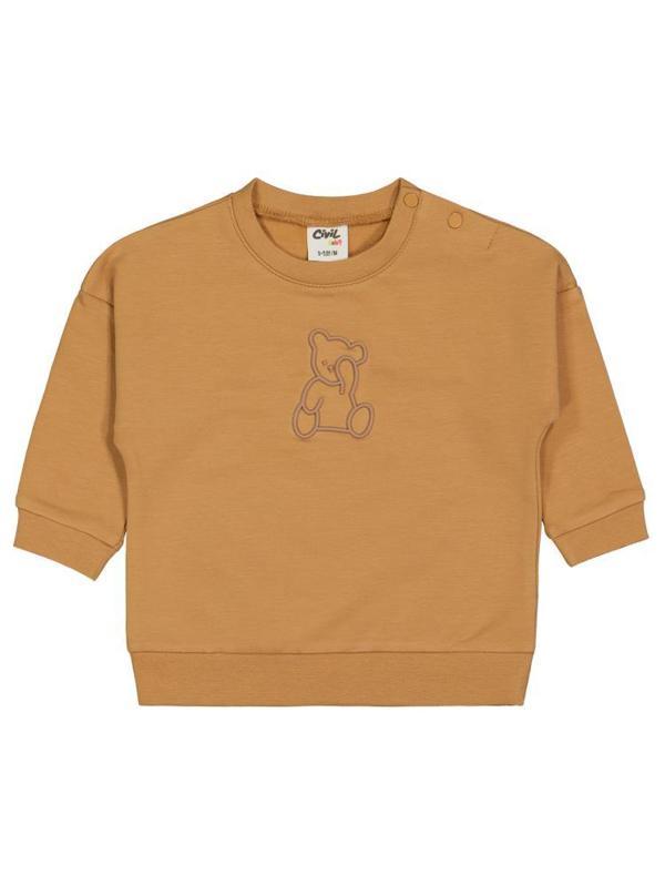 Civil Baby Teddy Baskılı 6-18 Ay Sweatshirt - Hardal12-18 Ay - Image 1