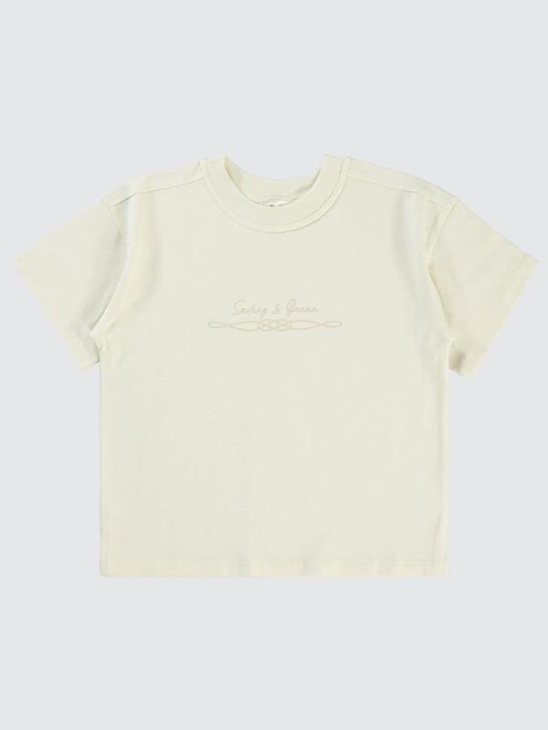 Civil Boys Sailing Baskılı Oversize 6-9 Yaş Tişört - Fil Dişi7-8 Yaş - Image 1
