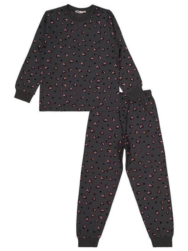 Civil Girls Leopar 6-9 Yaş Pijama Takımı - Gri6-7 Yaş - Image 1