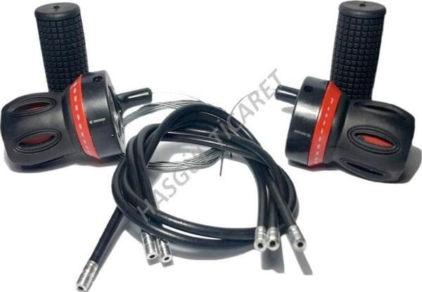 HSGL BİSİKLET VİTES KOLU KIRMIZI NOKTALI 3X7 UYUMLU - Image 1