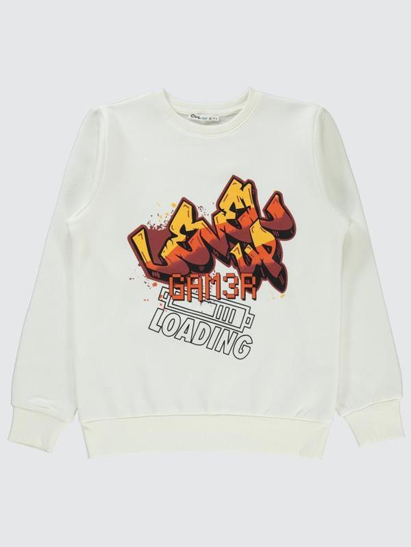 Civil Boys Level Up Gamer Baskılı 10-13 Yaş Sweatshirt - Turuncu13-14 Yaş - Image 1