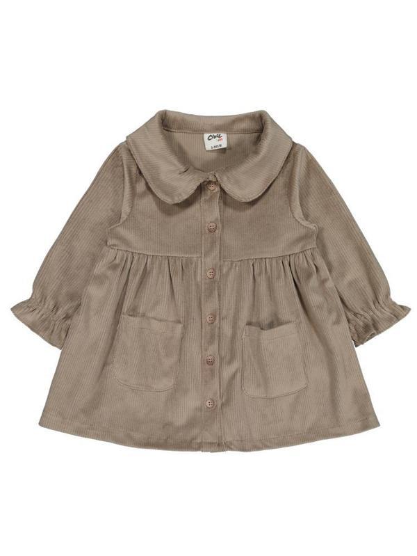 Civil Baby Düğme ve Cepli 6-18 Ay Elbise - Bej6-9 Ay - Image 1