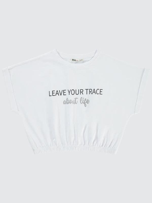 Civil Girls Leave Your Trace Baskılı 10-13 Yaş Tişört - Beyaz13-14 Yaş - Image 1