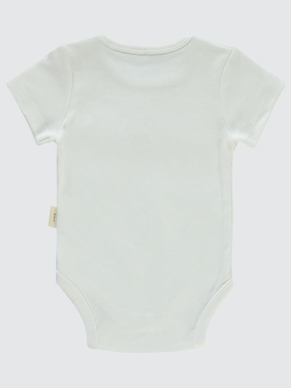 Civil Baby Organik Pamuklu K Kol 0-18 Ay Çıtçıtlı Badi - Ekru12-18 Ay - Image 1