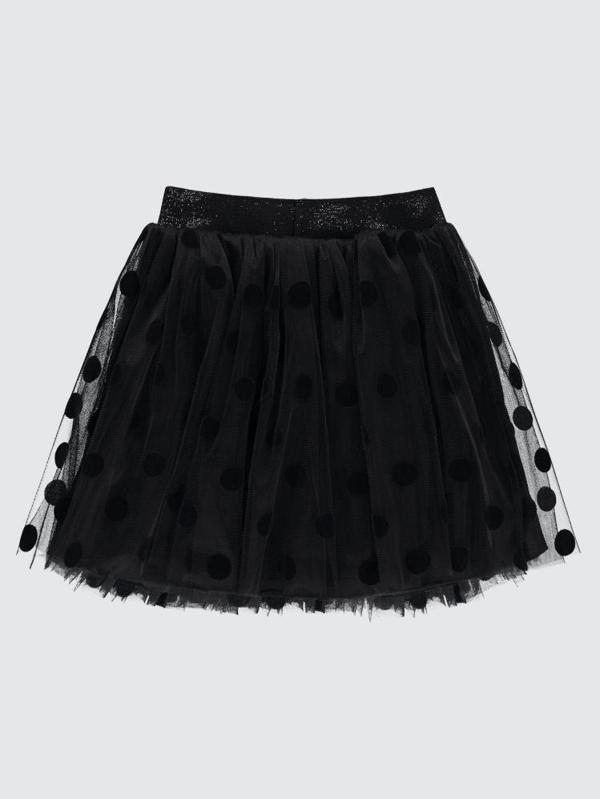 Civil Girls Flok Puanlı Tütü 4-9 Yaş Etek - Siyah9-10 Yaş - Image 1